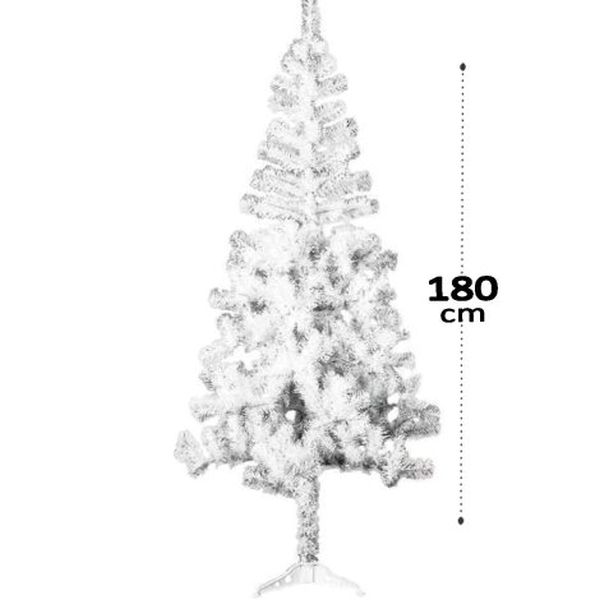 árvore de natal Branca 180cm 320 Galhos Natal
