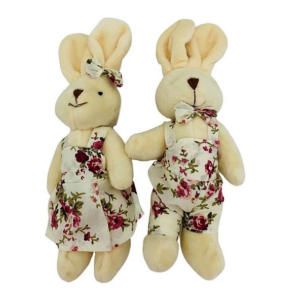COELHO SENTADO P/DECORAÇÃO PASCOA SORTIDOS 15CM 1 CASAL