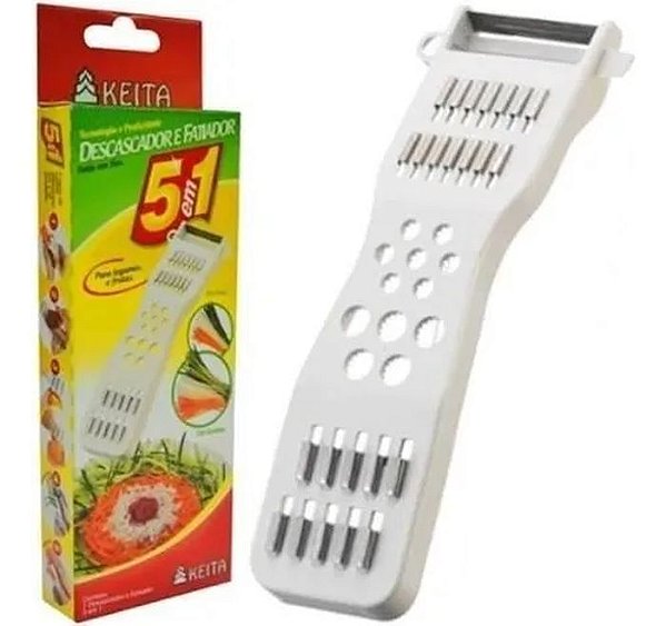 Descascador de Legumes Plástico 5 EM 1 17cm Branco
