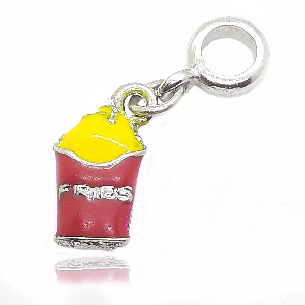 Berloque batata frita folheado