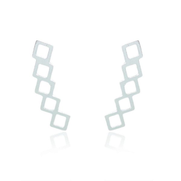 Brinco EarCuff losango de aço