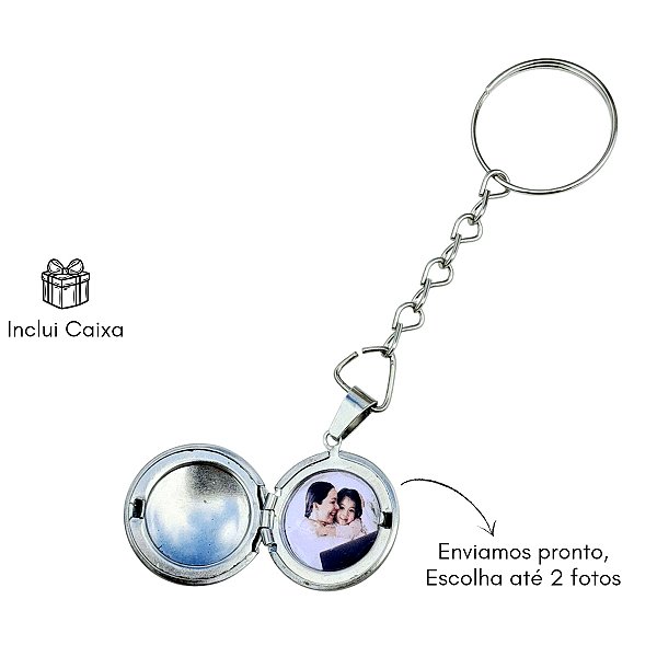 Chaveiro relicário com foto de Redondo