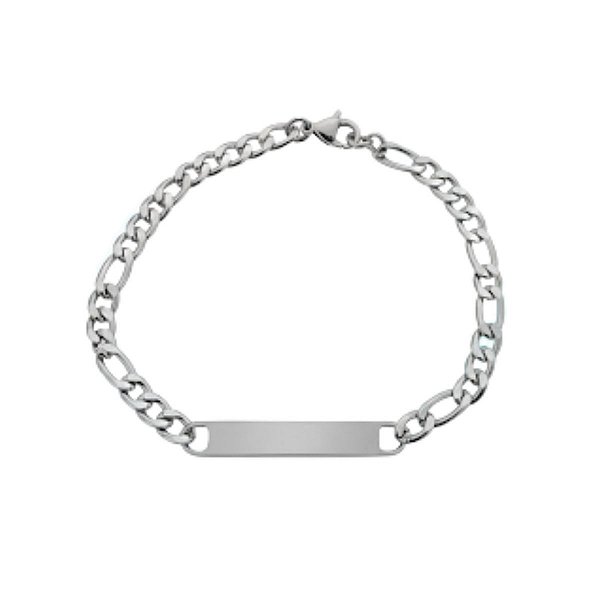 Pulseira grumet com placa gravável de aço inox