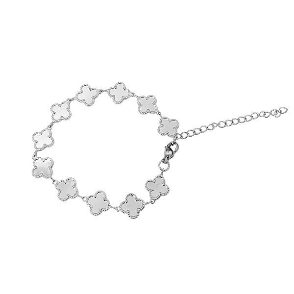 Pulseira trevos de aço inox