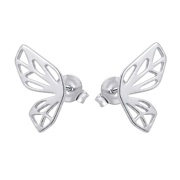 Brinco asa de borboleta de aço inox