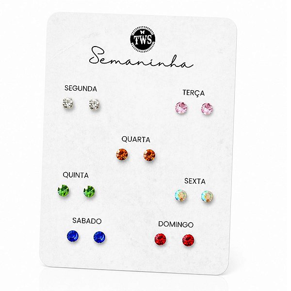 Kit de Brinco Semaninha ponto de luz rosa de aço inox