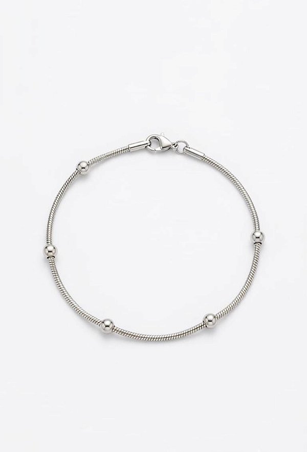 Pulseira com bolinha de aço inox