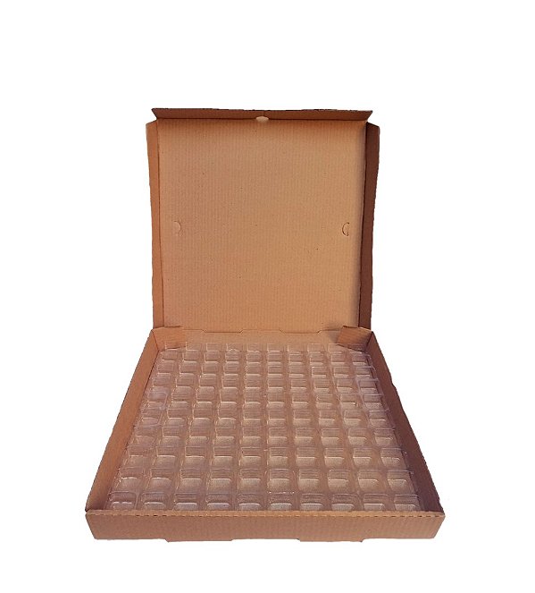 Kit caixa transporte para 100 doces com berço - Pct c/10 unidades