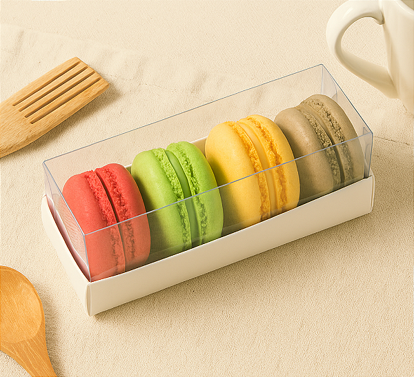 Caixa para 4 macarons (12 X 5,5X 4,5 cm) Pct c/20 unidades