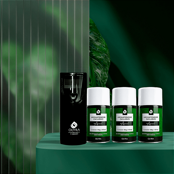Kit Aromatizador Aero Preto 35m² + 3 Recargas Aerosol 257ml