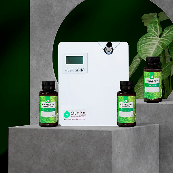 Kit Aromatizador Power Branco 150m² e 3 Refis Air Profissionais 100ml
