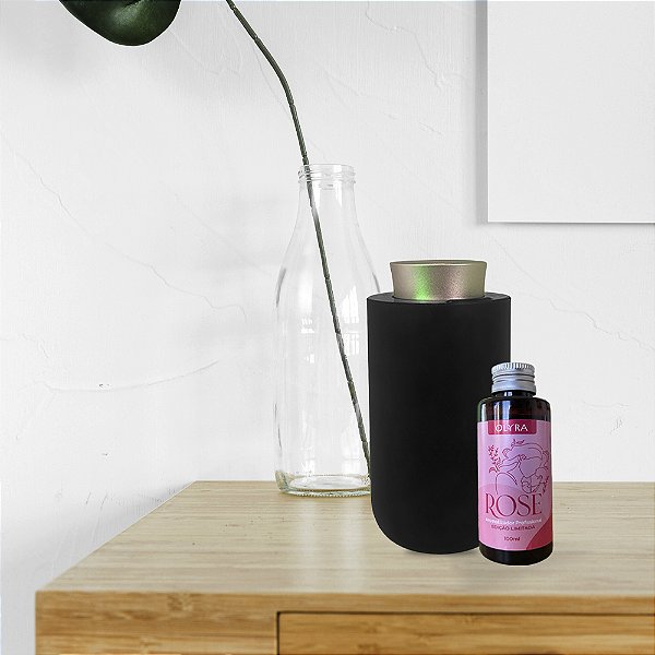 Kit Aromatizador Olyra Wind Deluxe Black Gold + 1 Recarga Rose 100ml