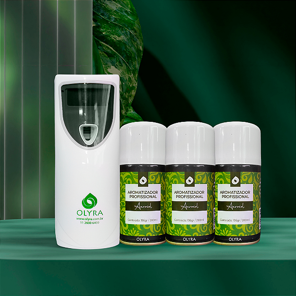 Kit Aromatizador Aero Branco 35m² + 3 Recargas Aerosol 257ml