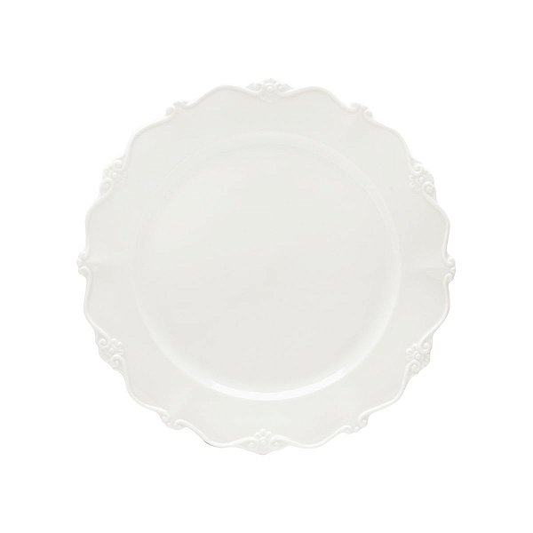 Prato Sobremesa Porcelana Fancy Branco 20cm 17268A