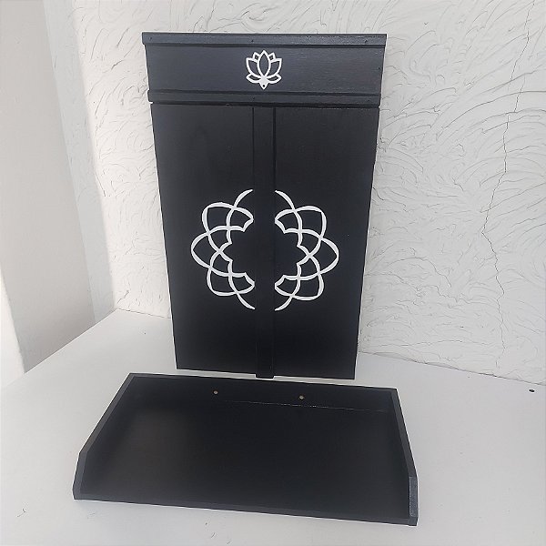 Oratório Artesanal - Preto Lótus SGI branca