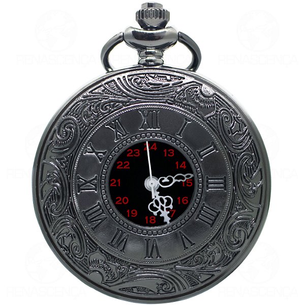 Relógio de Bolso Black Steampunk
