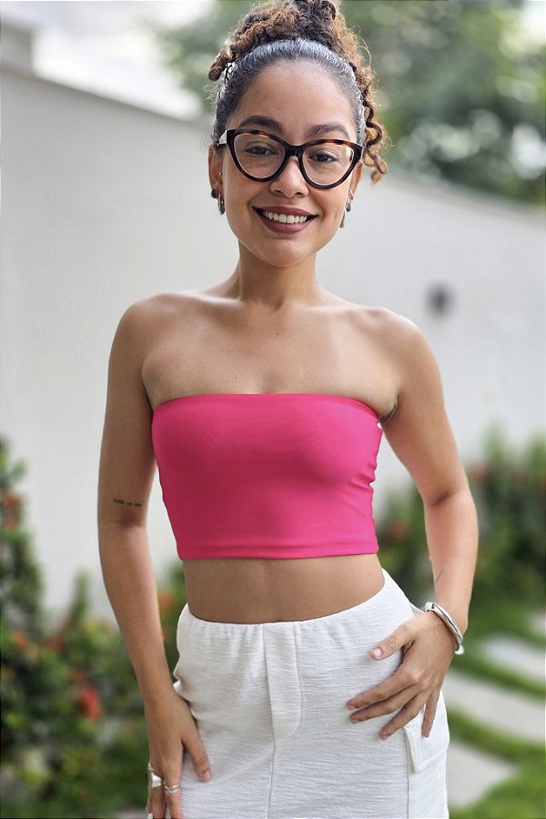 Top Faixa Rosa Pink
