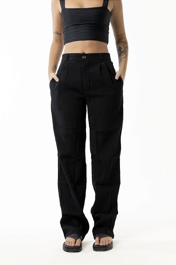 Calça Alfaiataria Texturizada Preto