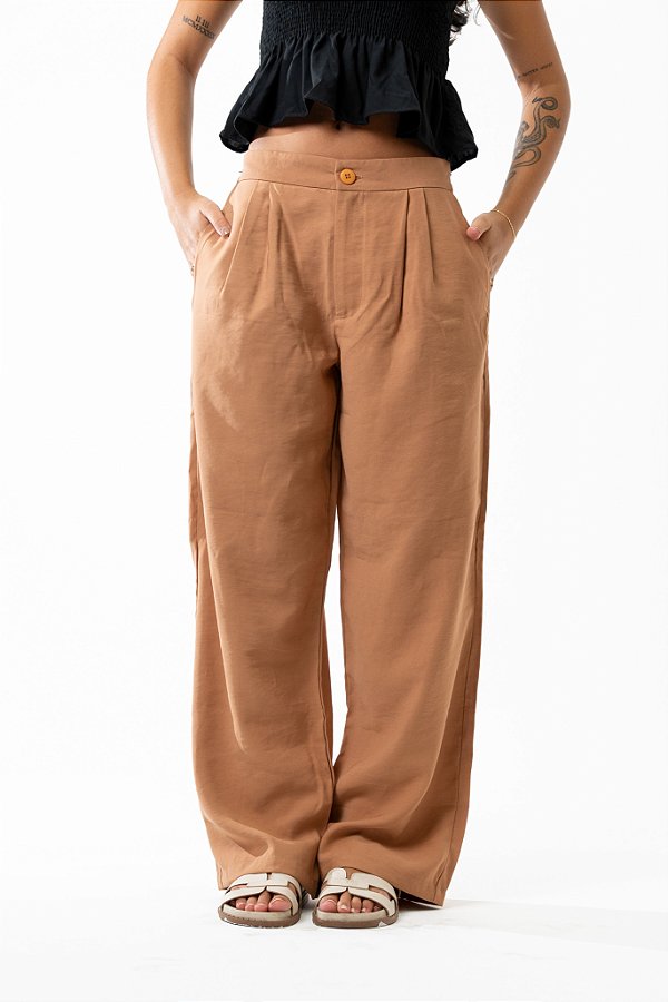 Calça Alfaiataria Caramelo