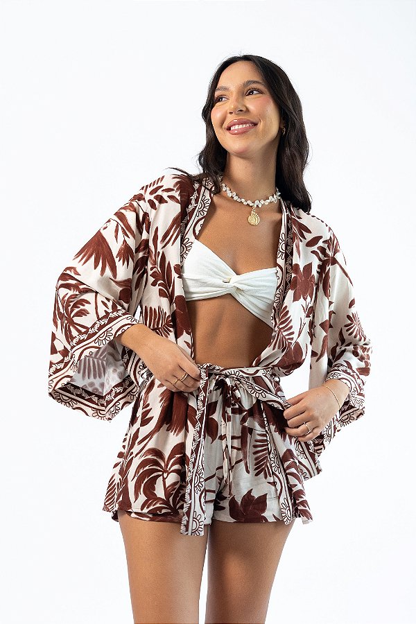 Kimono Oásis Marrom