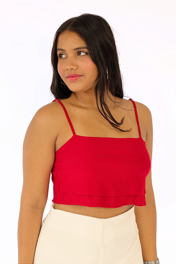 Top Rolotê Marbela Vermelho