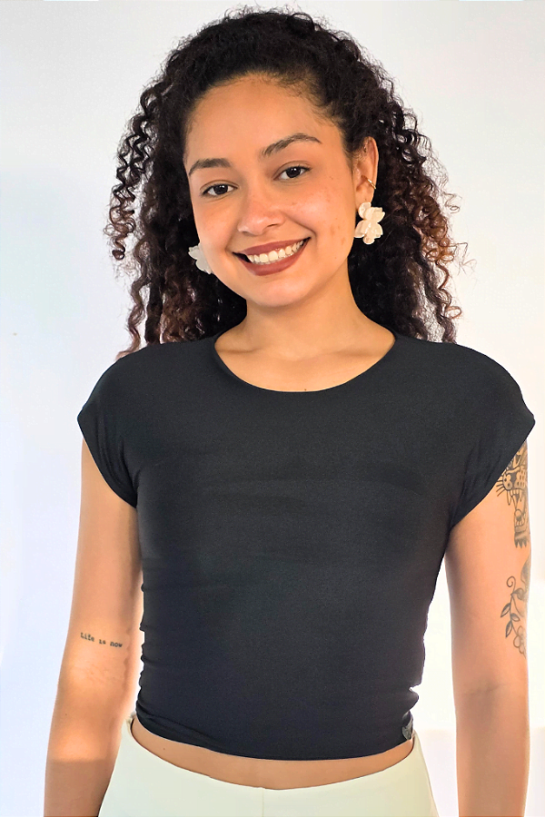 Blusa Manga Japonesa Preto