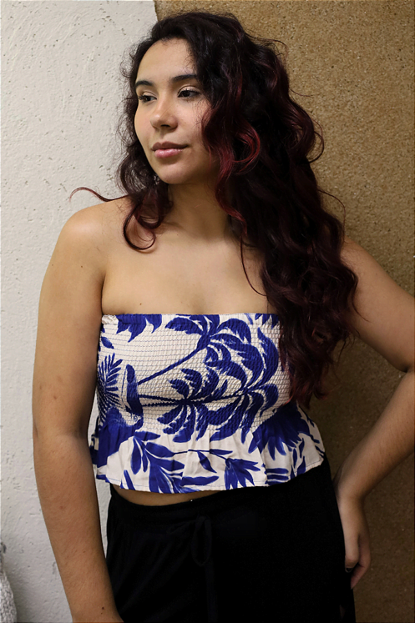 Top Lastex Oásis Azul