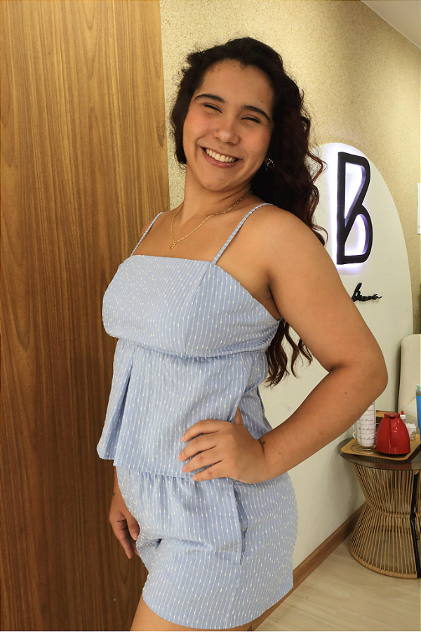 Blusa Brenda Bordado Azul