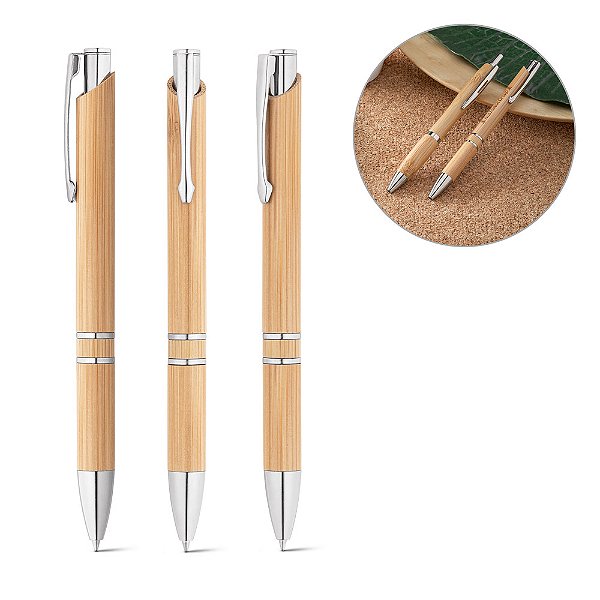 Caneta esferográfica em bambu