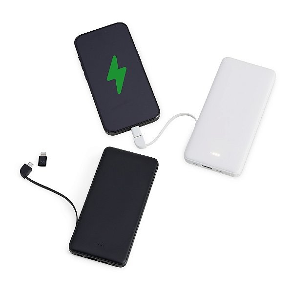 Power bank 10.000mAh com indicador LED