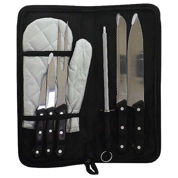 Kit Churrasco Personalizado 7 Peças com Estojo
