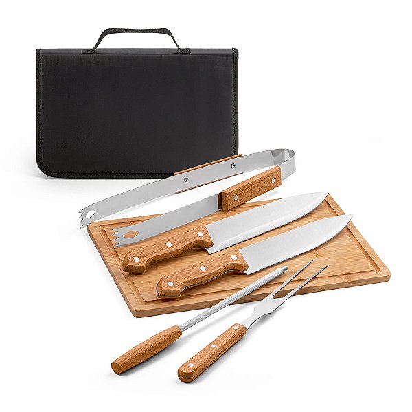 Kit Churrasco Personalizado 6 Peças com Estojo