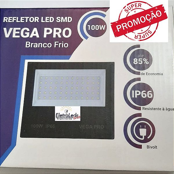 Refletor LED SMD 100w VEGA PRO 9.000 lumens IP66