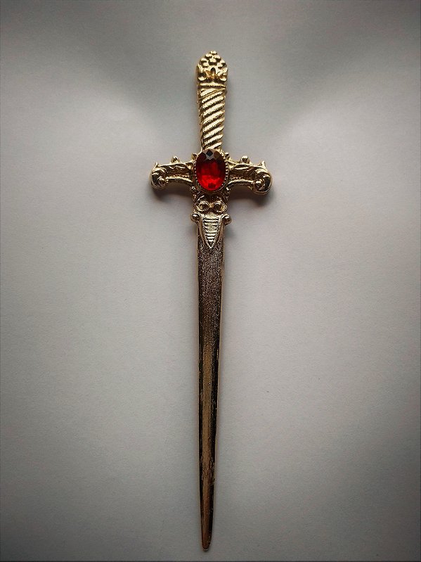 Punhal Cigano Dourado com Pedra