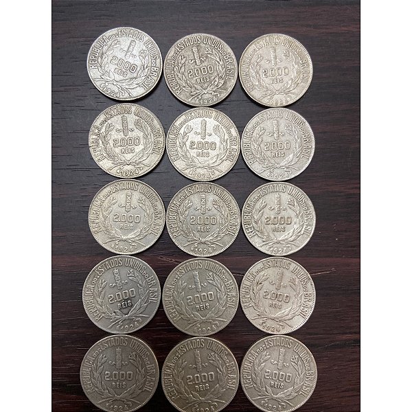 MOEDAS 2000 RÉIS - "MOCINHA" - 1924 A 1934 - PRATA .500