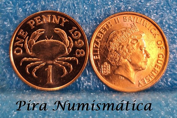 GUERNSEY - 1 PENNY - 4ºretrato de Elizabeth II - 1998