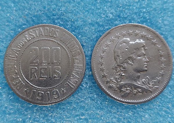 MOEDA DE 200 RÉIS  - CUPRONÍQUEL - 1918 A 1935 - MBC