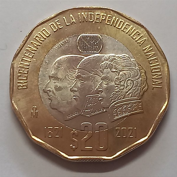 MÉXICO - 20 Pesos Bicentenário da Independência do México - 2021