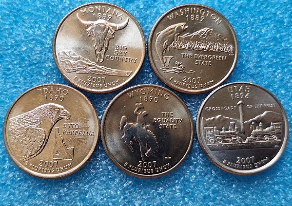 WASHINGTON QUARTERS - ESTADOS AMERICANOS 2007 DENVER (D) E PHILADELFIA (P)