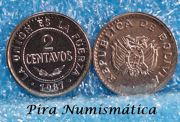 BOLÍVIA - 2 CENTAVOS - 1987