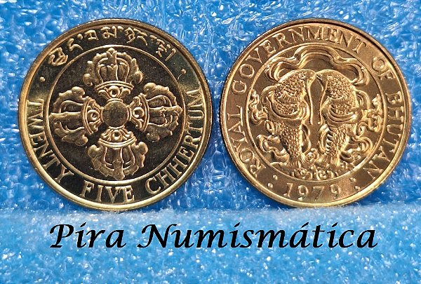 BUTÃO - 25 CHHERTUM (CENTAVOS) - 1979