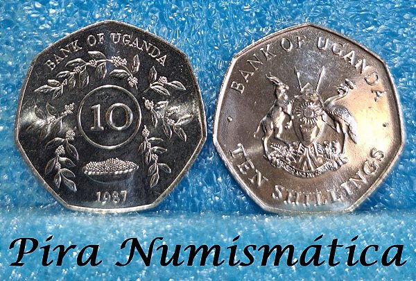 UGANDA - 1, 2, 5 E 10 SCHILLINGS - 1987