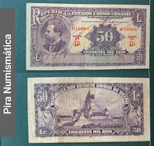 R-130 (MBC) Cédula BRASIL - Cincoenta Mil Réis - Autografada - 1936