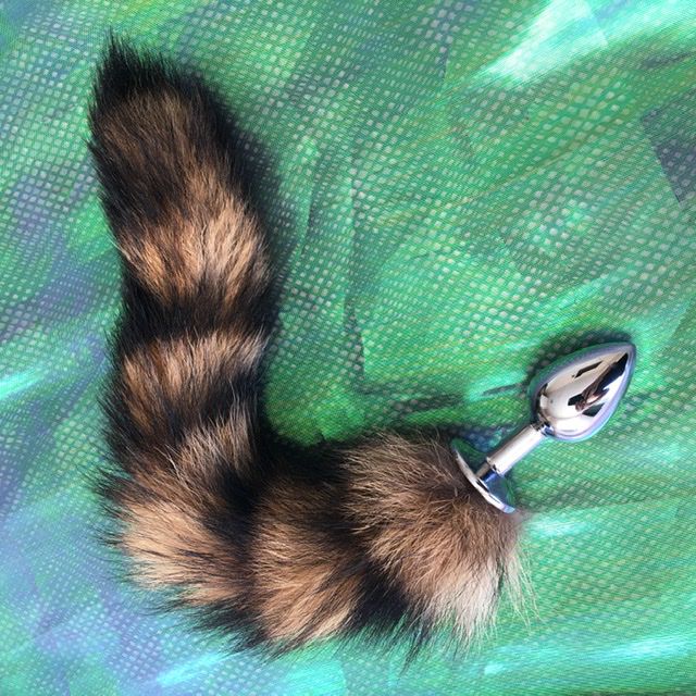 Plug Anal em Aço com Cauda de Raposa Fox 25cm em pelo natural