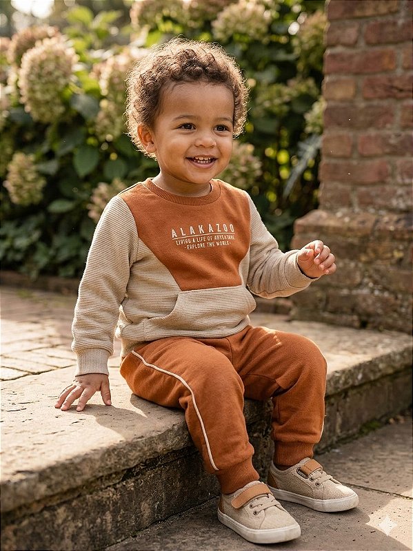 Conjunto moletom bicolor 65248