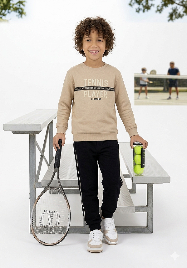 Conjunto Moletom Menino Infantil Tennis Player - 19567