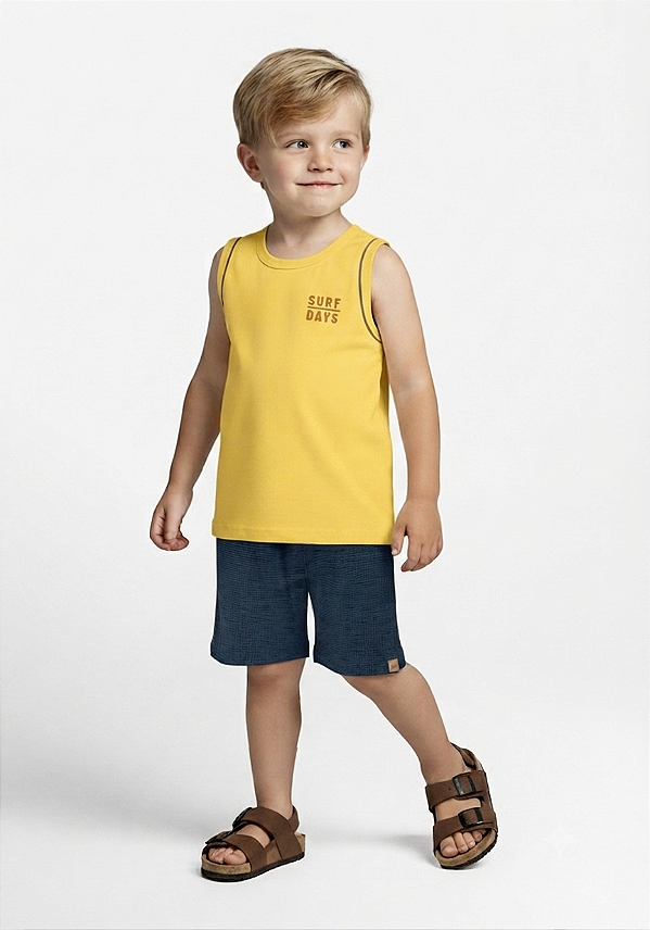 Conjunto surf days amarelo -A0556