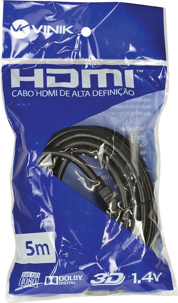 CABO HDMI 5M H14-5 1.4V SUPORTE 3D VINIK BOX