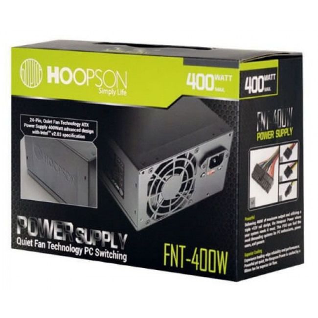 FONTE ATX 400W 24 PINOS FNT-400W IDE HOOPSON BOX