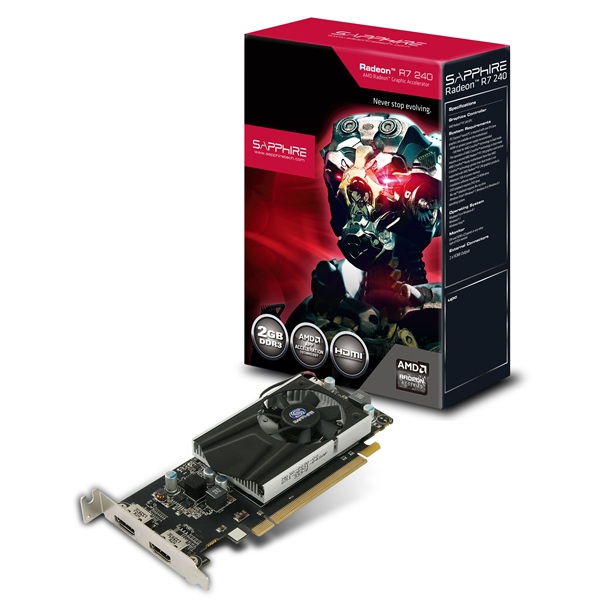 PLACA DE VIDEO 2GB PCIEXP 11216-07-20G R7 240 DDR3 LOW PROFILE SAPPHIRE BOX